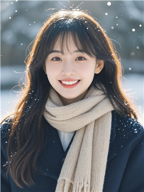 冬季下雪天氛围感美女写真图片